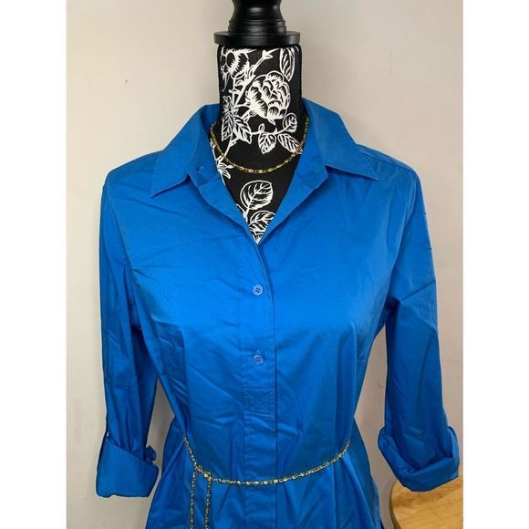Chico’s Royal Blue Button up Blouse - Picture 3 of 12